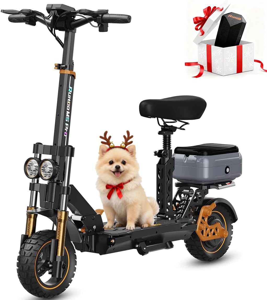 Electric Scooter, 1000W/ 1200W/ 1600W/ 3200W Brushless Motor, 28-40Mph, 31-45 Miles Range, E-Scooter with Seat for Adults