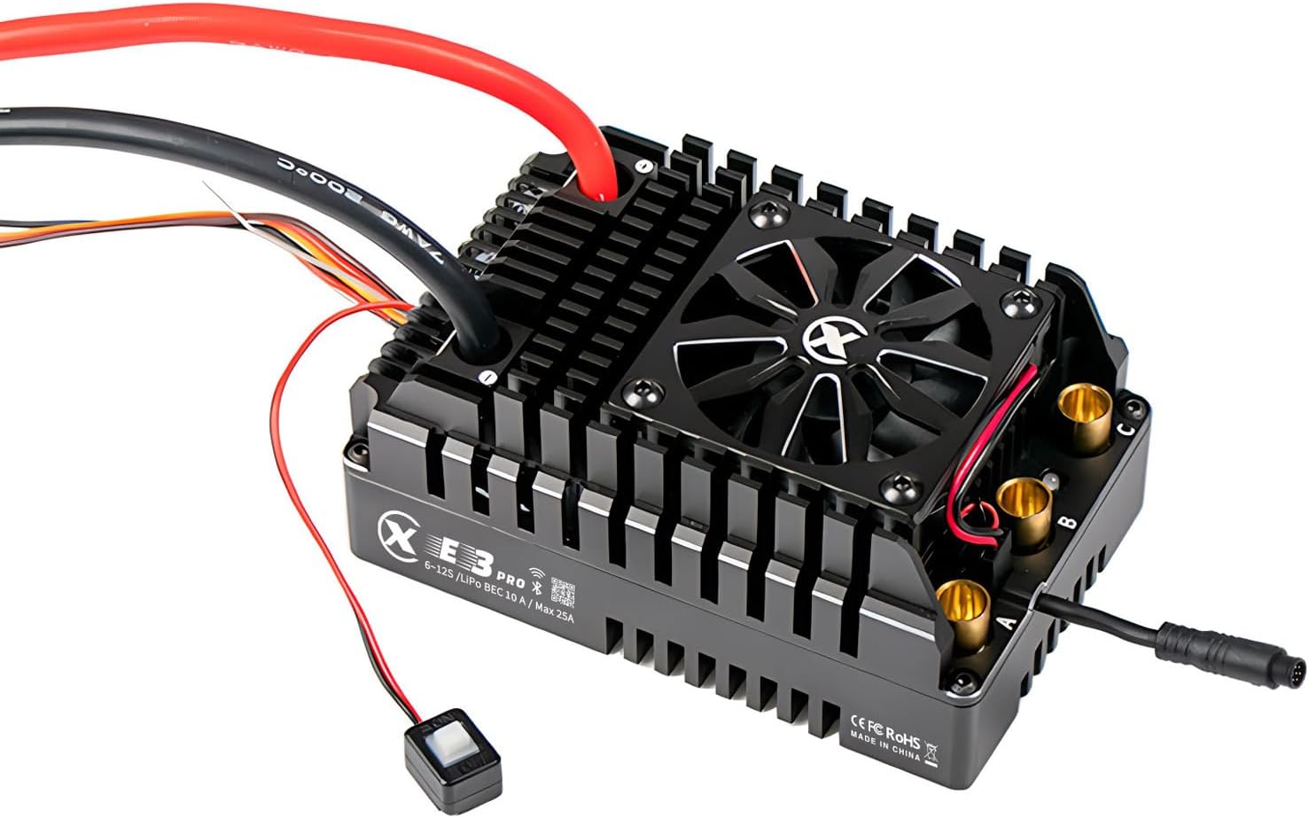 XC E3Pro Sensored Electric Brushless Motor Controller for RC Car, 6-12S Lipo,400A Continuous Current,10-25A、6.0/7.4/8.4V BEC,Applicable to 1/5,Support Turbo Timing and APP Control