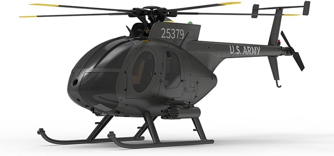 RC Little Bird Model Helicopter ,YU XIANG F119S MD500 1/16 Scale 250-Class 2.4G 9CH with Flybarless Rotor Head, 6G/3D Switchable Modes Openable Cockpit, High-Performance Brushless Power(RTF Version)