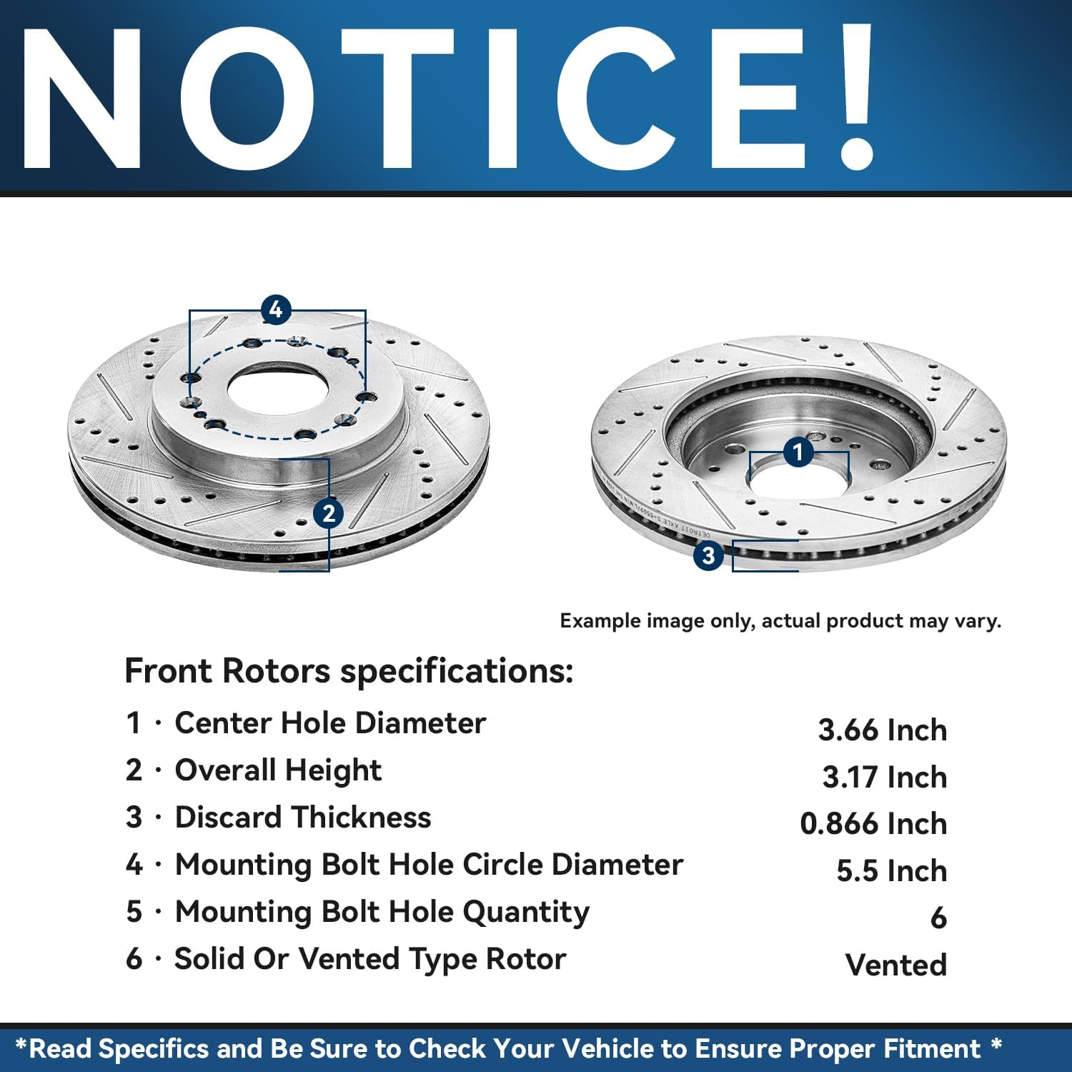 Detroit Axle - Brake Rotors for Chevrolet Tahoe Avalanche Silverado Suburban 1500 GMC Sierra Yukon XL 1500 Cadillac Escalade ESV EXT, Front & Rear Disc Brake Rotors Replacement