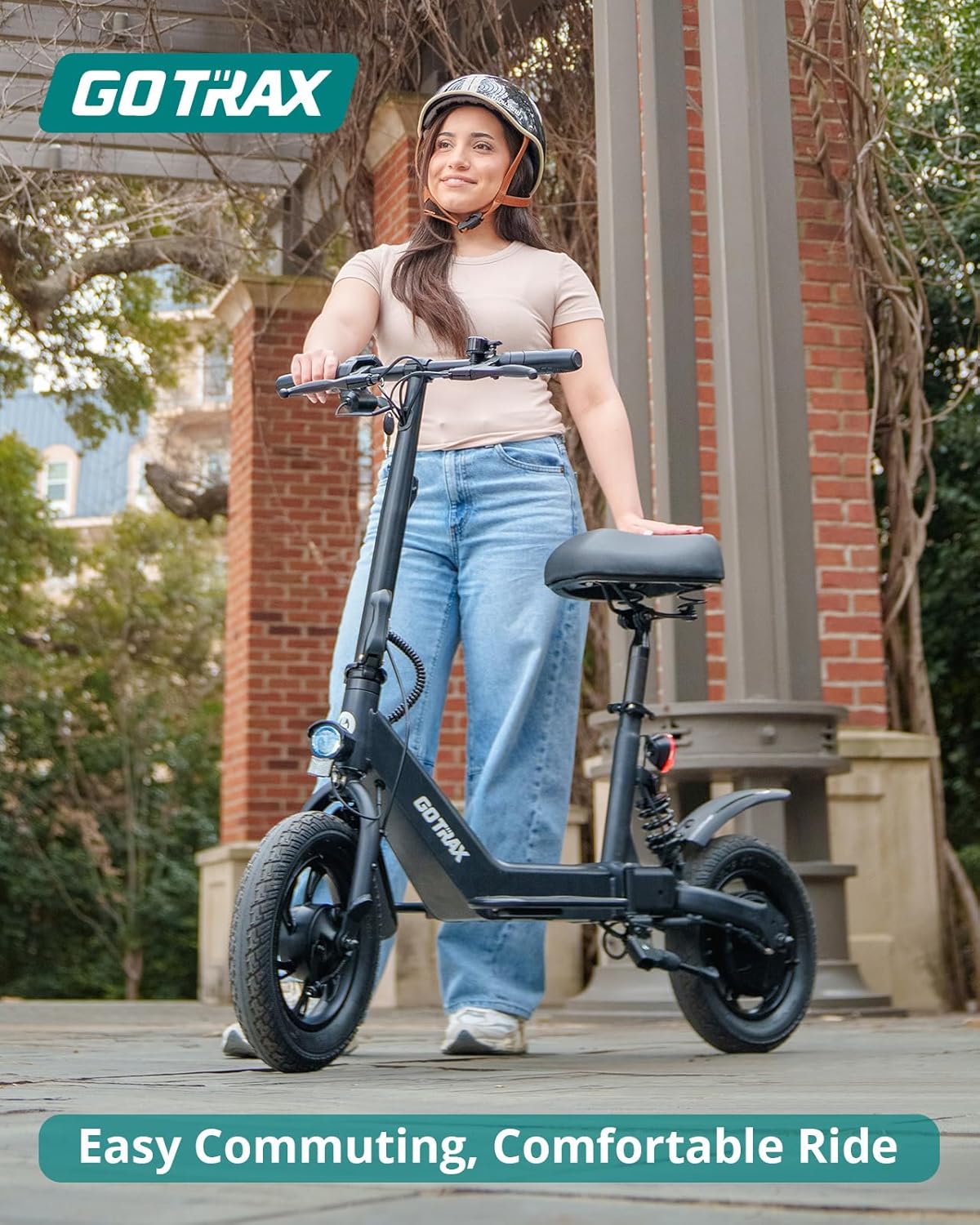 Gotrax A3 Electric Scooter with Seat for Adults, 350W Motor, 15.5MPH Top Speed, Max 9.5 Miles Range, 12