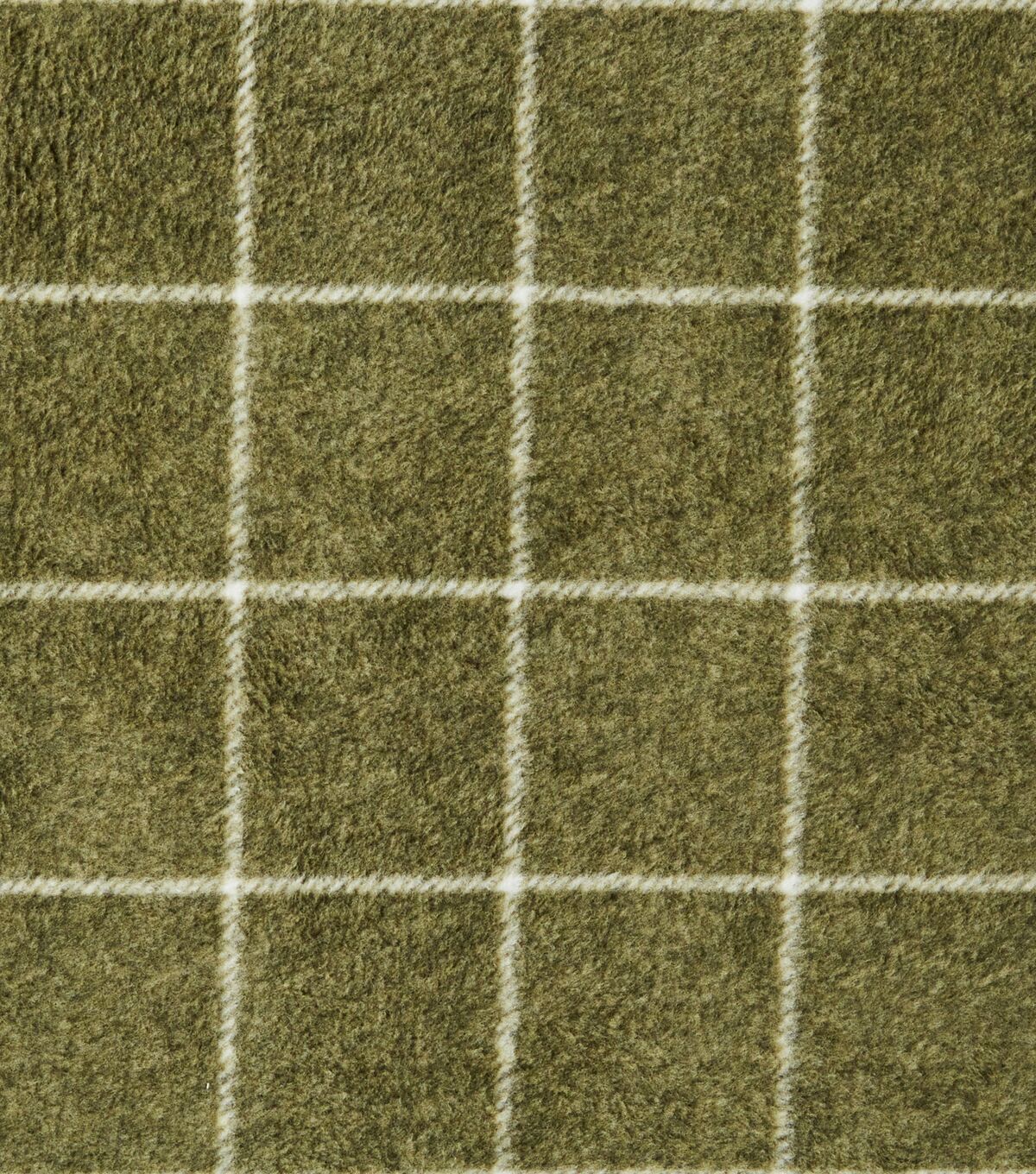 Eddie Bauer Olive Windowpane Premium Fleece Fabric