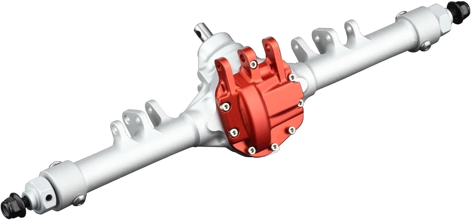 RC Car Accessories Compatible with Axial for SCX10 II VS4-10 for Rock Trucks 1/10 RC Crawler Parts Machined Aluminum Offset Straight Axle Set(Silver,1 Set)