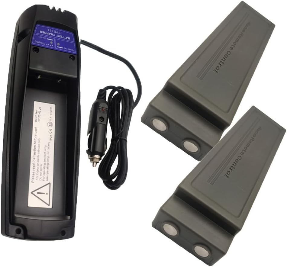 (1*Charger+2*Battery) for SCANRECO 592 7.2v 2000mah NiMH Rechargeable with Scanreco 434 Battery Car Charger 10-24V, for 7.2V SCANRECO 592 593 590 EEA4291 Remote Control Battery