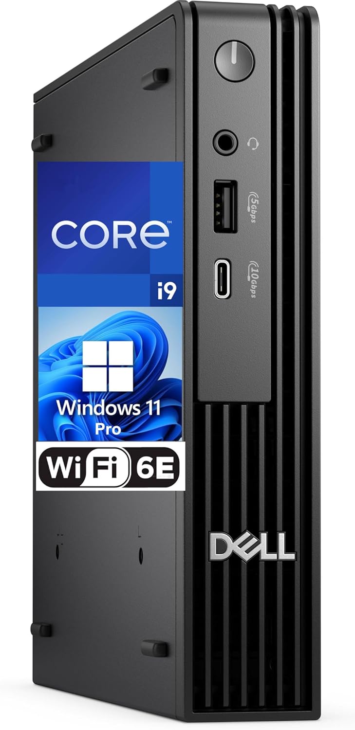 Dell Pro Micro Computer, Intel Core i9-12900K, 64GB RAM, 2TB NVMe SSD, USB Type-C, Built in AX WiFi, Bluetooth, Display Port, HDMI, Windows 11 Pro - AI Copilot, Black Desktop