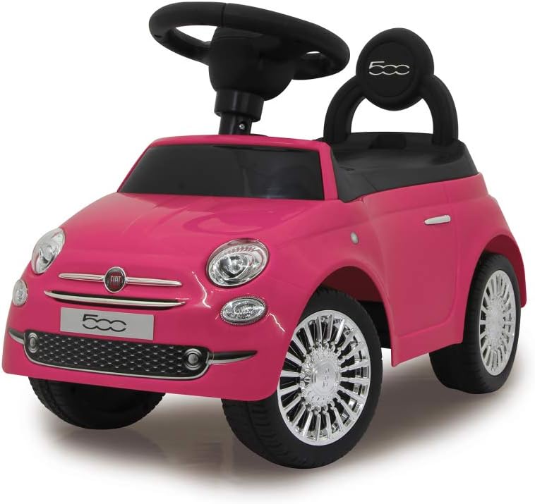 Jamara 460436 Pink 460436-Push-car Fiat 500 Tilt Prevention, Backrest, Hand Grip, Boot Under The seat, Sounds, Horn