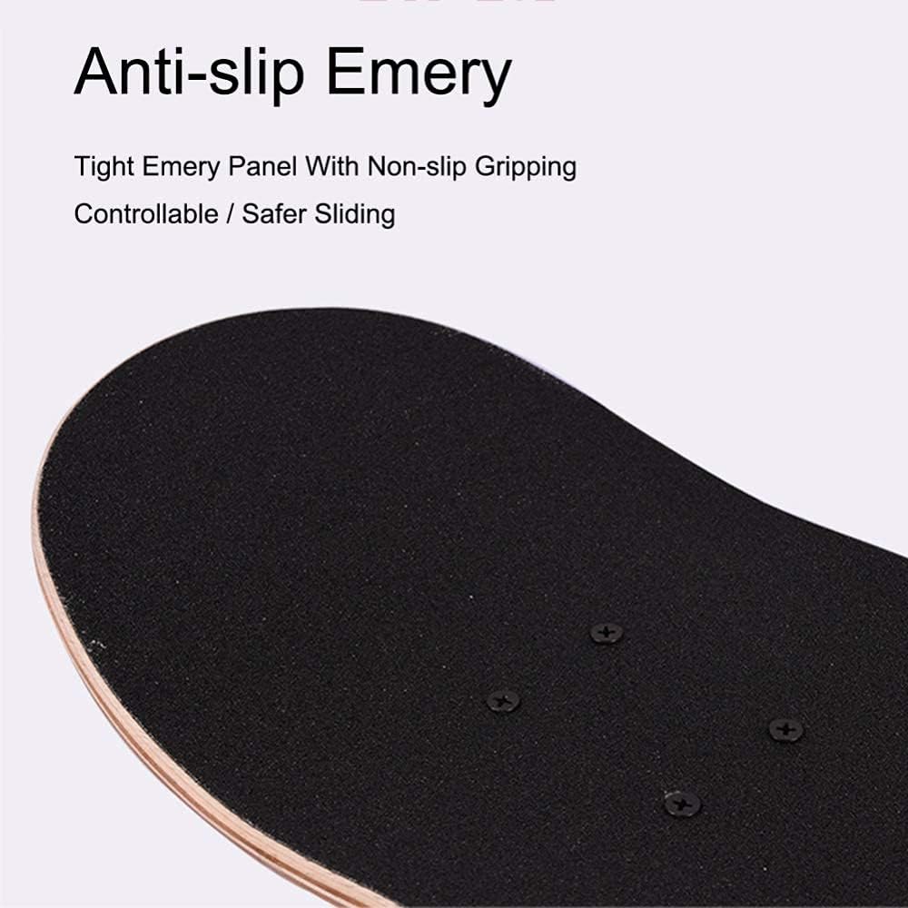 Skateboard Complete for Kids Teens Adults Beginners Double Kick Maple Deck Concave Cruiser Skateboard Birthday Gift for Boys Girls 80 x 20 cm