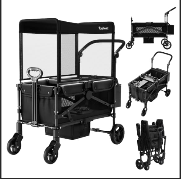 Wagon Stroller for 2 Kids (Black)