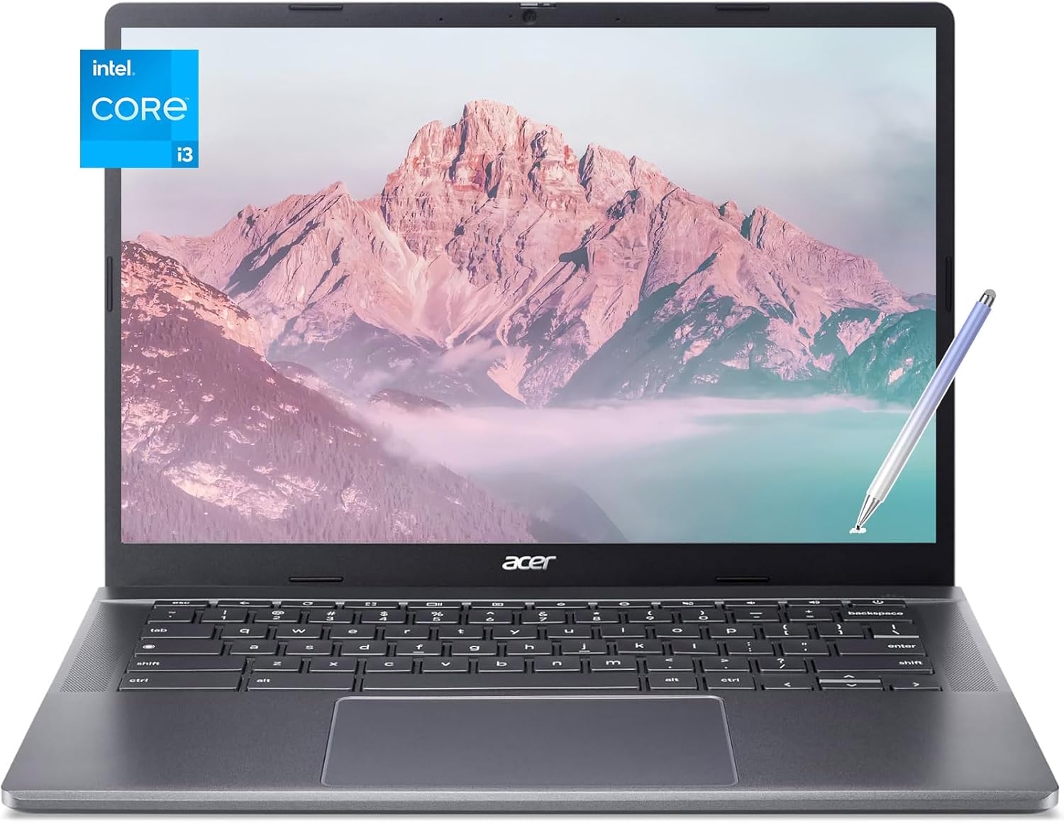 acer-Chromebook Touchscreen-Laptop Stylus Pen - 14 inch FHD IPS Display - Intel Core i3-N305 - Wi-Fi 6E - Google Chromebook Laptop Mini - 2024 - School Student (8GB RAM |512GB PCIe SSD)
