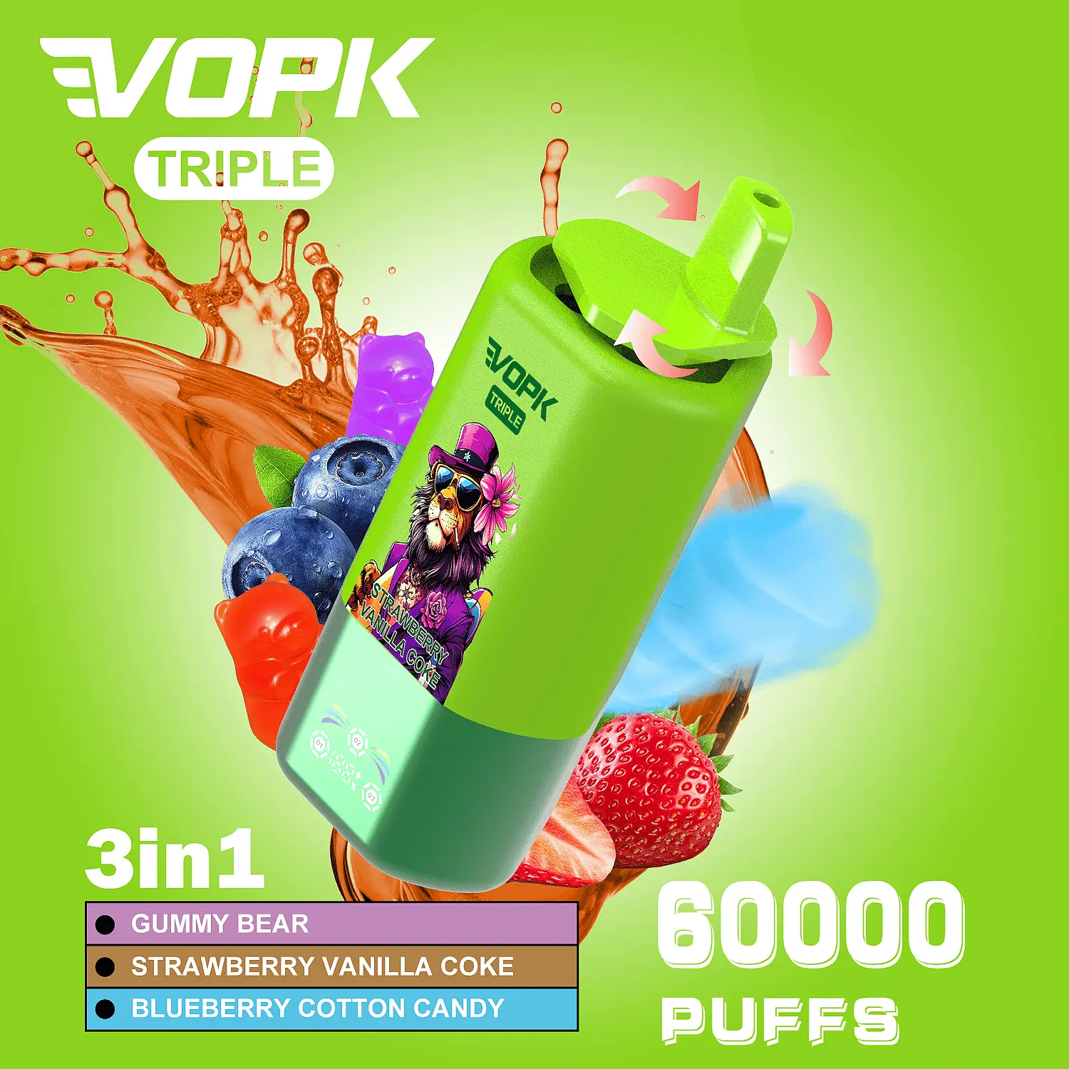 VOPK TRIPE 60K 3 in 1 (10pcs) - MYEU VAPES