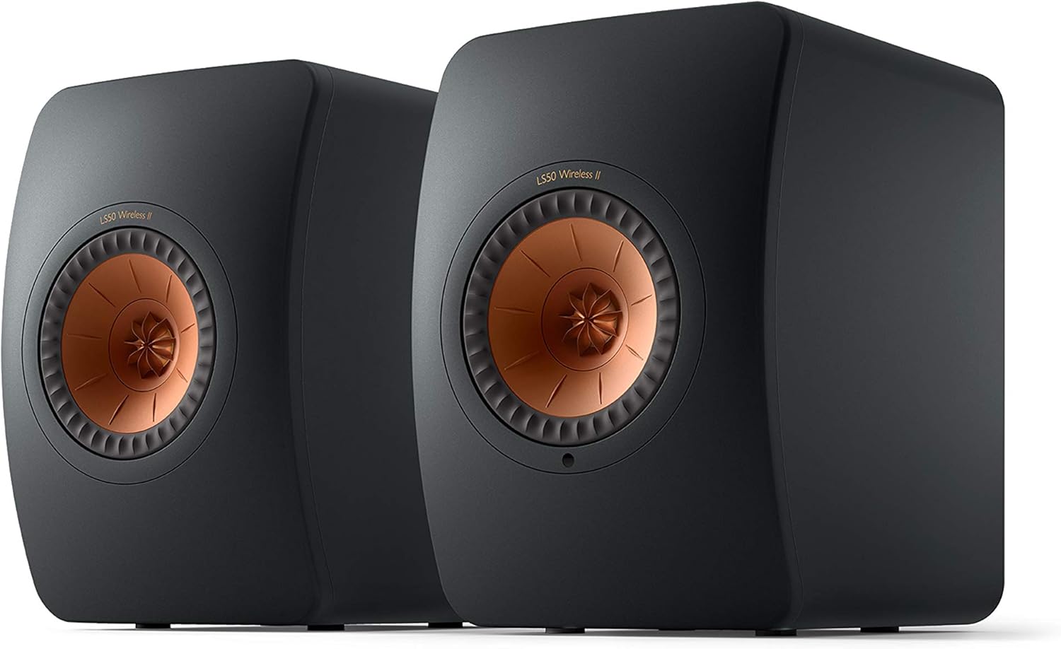KEF LS50 Wireless II Powered Bookshelf Speakers - Pair (Carbon Black)