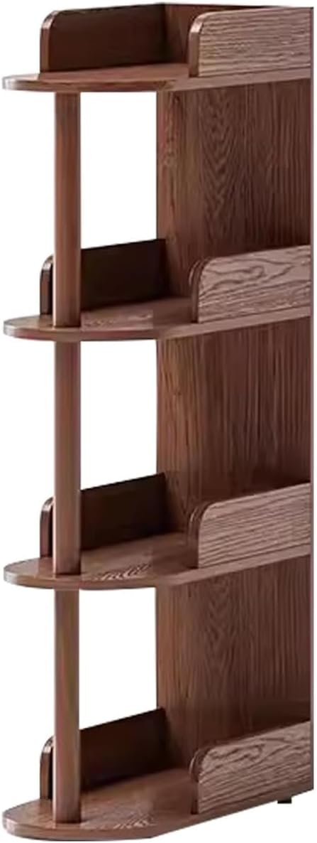 SYALEO 3/4 Tier Freestanding Bookshelf Wooden Narrow Bookcase w/Open Shelves Modern Side Table Standing Shelf Units Multifunctional Display Stand for Home