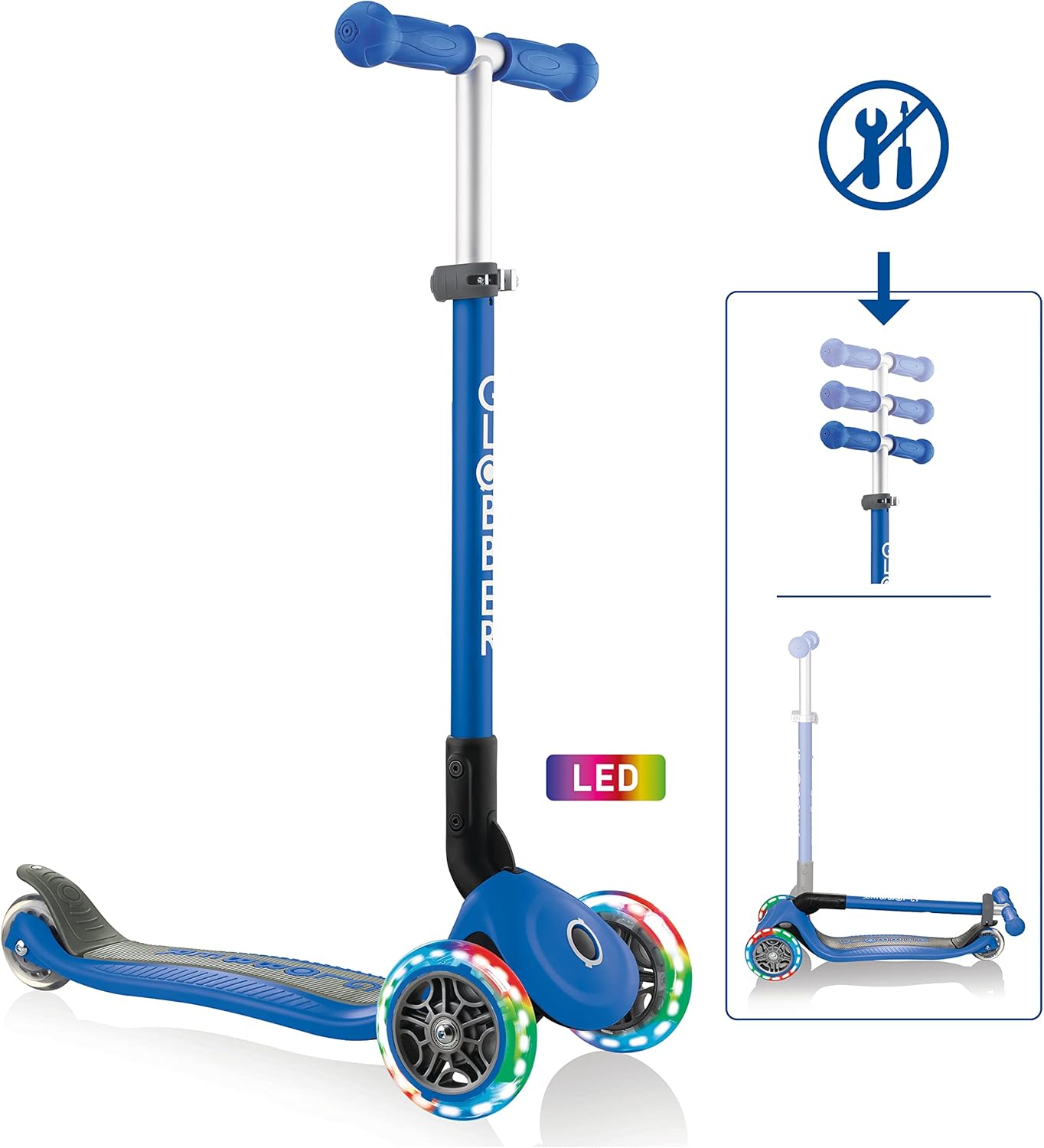 Globber Primo Foldable Lights 432-100 Navy Blue