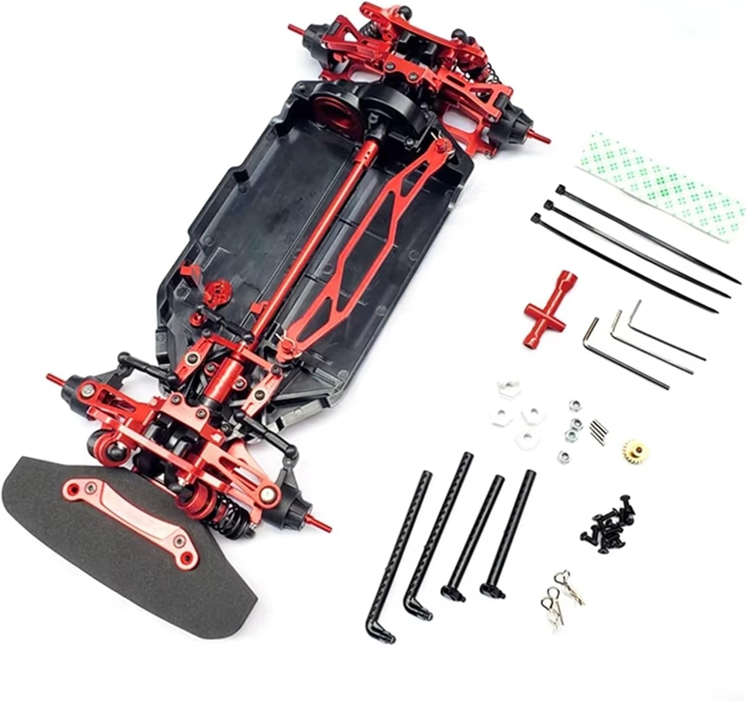 Compatible with TT02 4WD 1/10 RC for Touring On-Road Car Upgrade Parts Replacement Accessories Drift Frame Kit for Chassis Metal RC Car Part Accessories