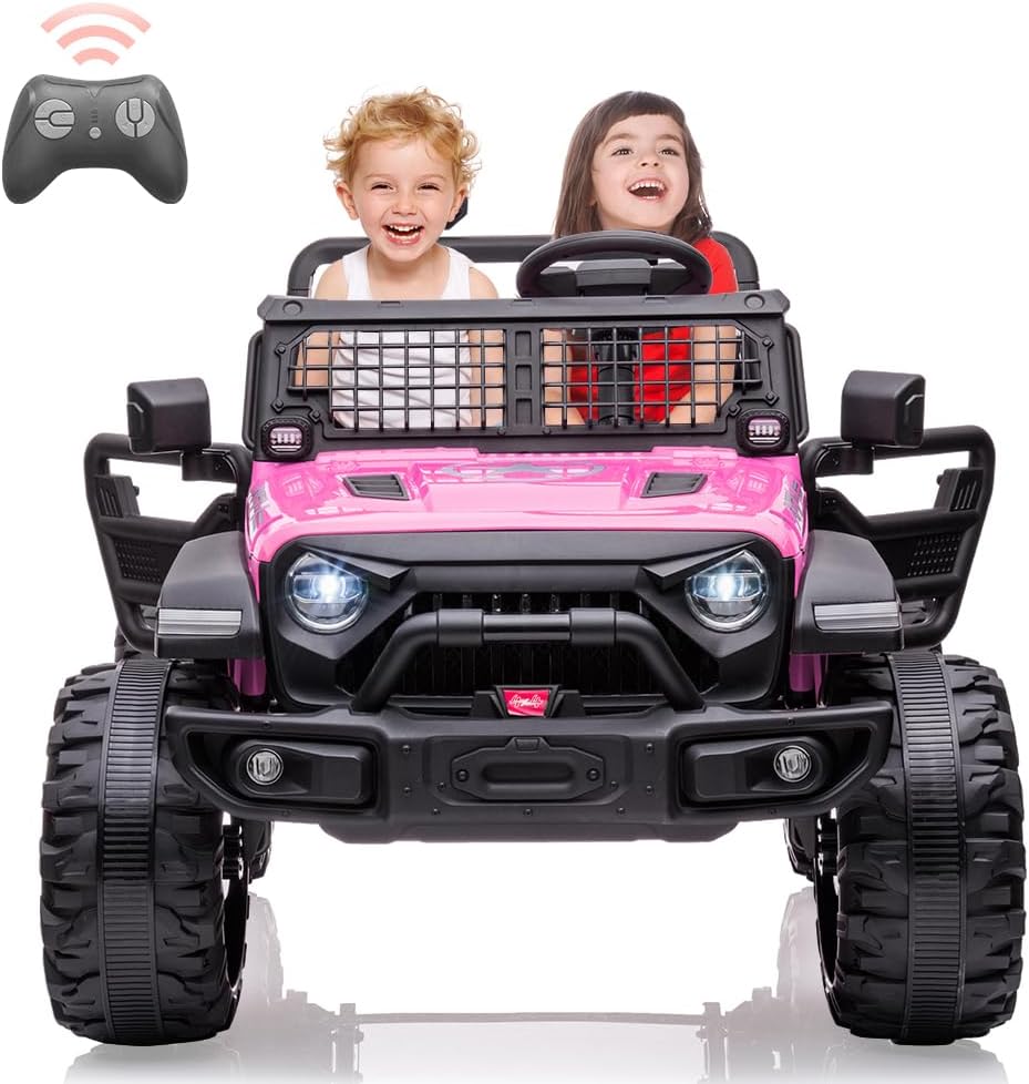 24V 2 Seaters Kids Ride On Truck with Remote Control, 20“ Large Seat + 15.5