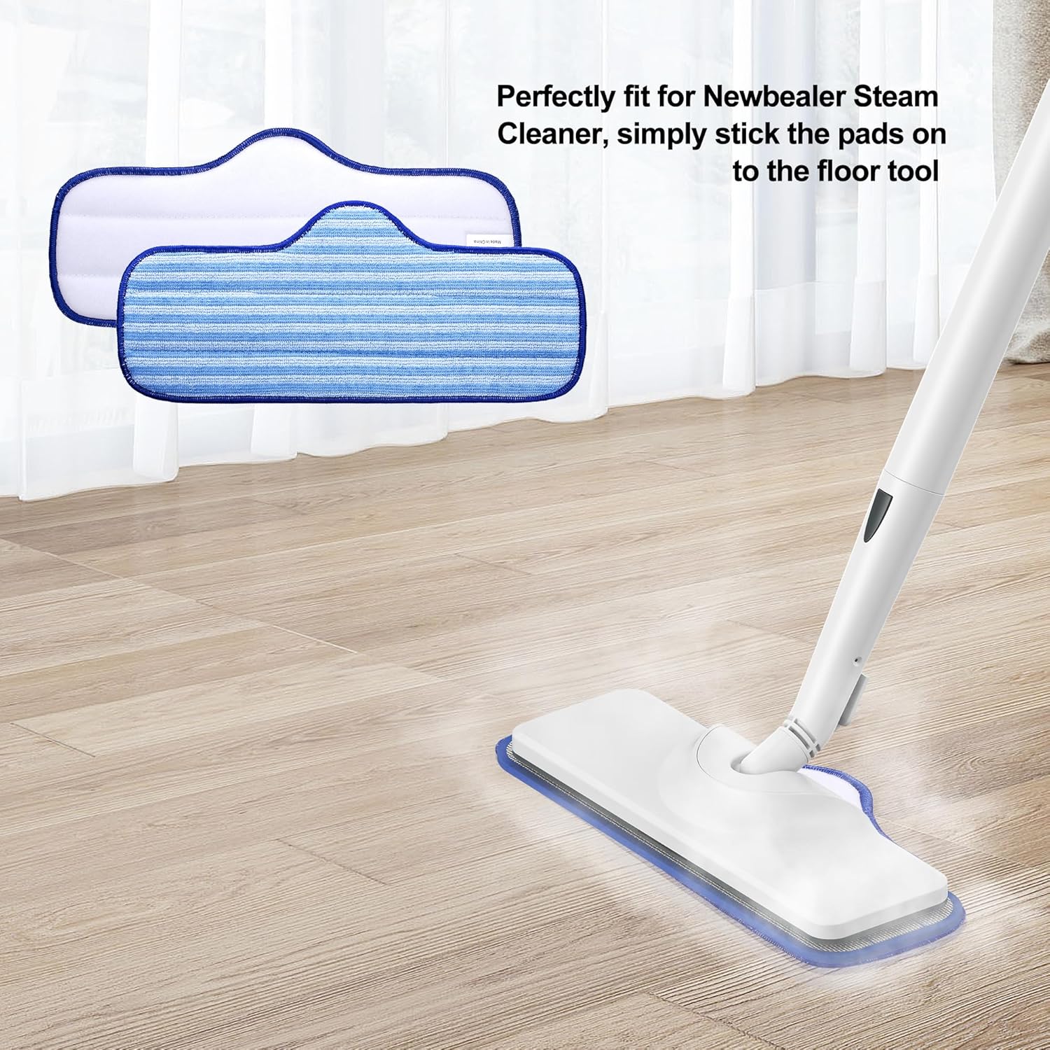 Newbealer Heavy-Duty Steam Cleaner NB282C Bundle with 8 Washable Microfiber Pads