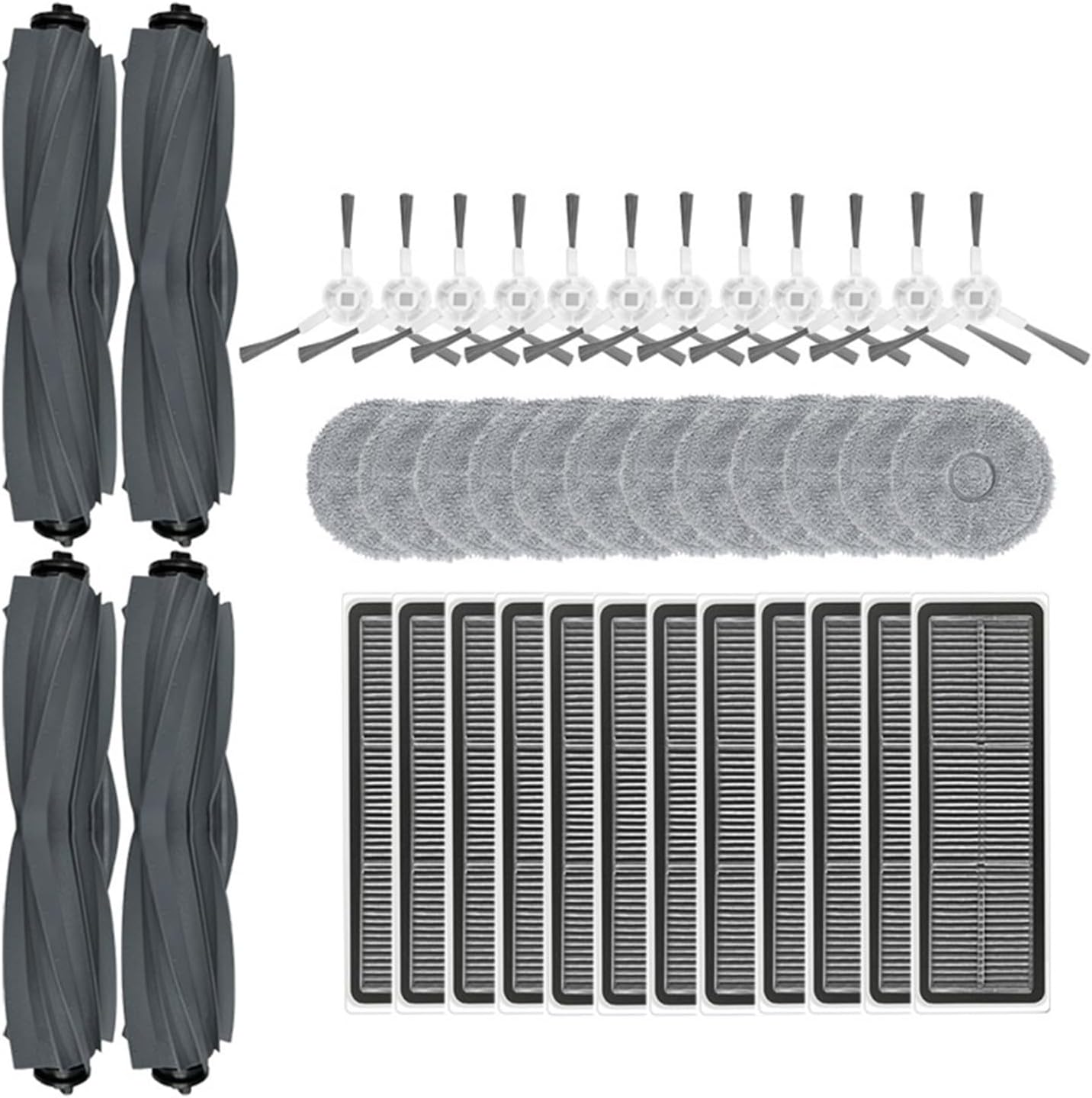 rqhdd Vacuum Attachment Compatible with Dreame Bot L10 Prime / L10s Pro Accessories Main Side Brush Hepa Filter Mop Cloth Robot Replacement Spare Parts(40pcs)