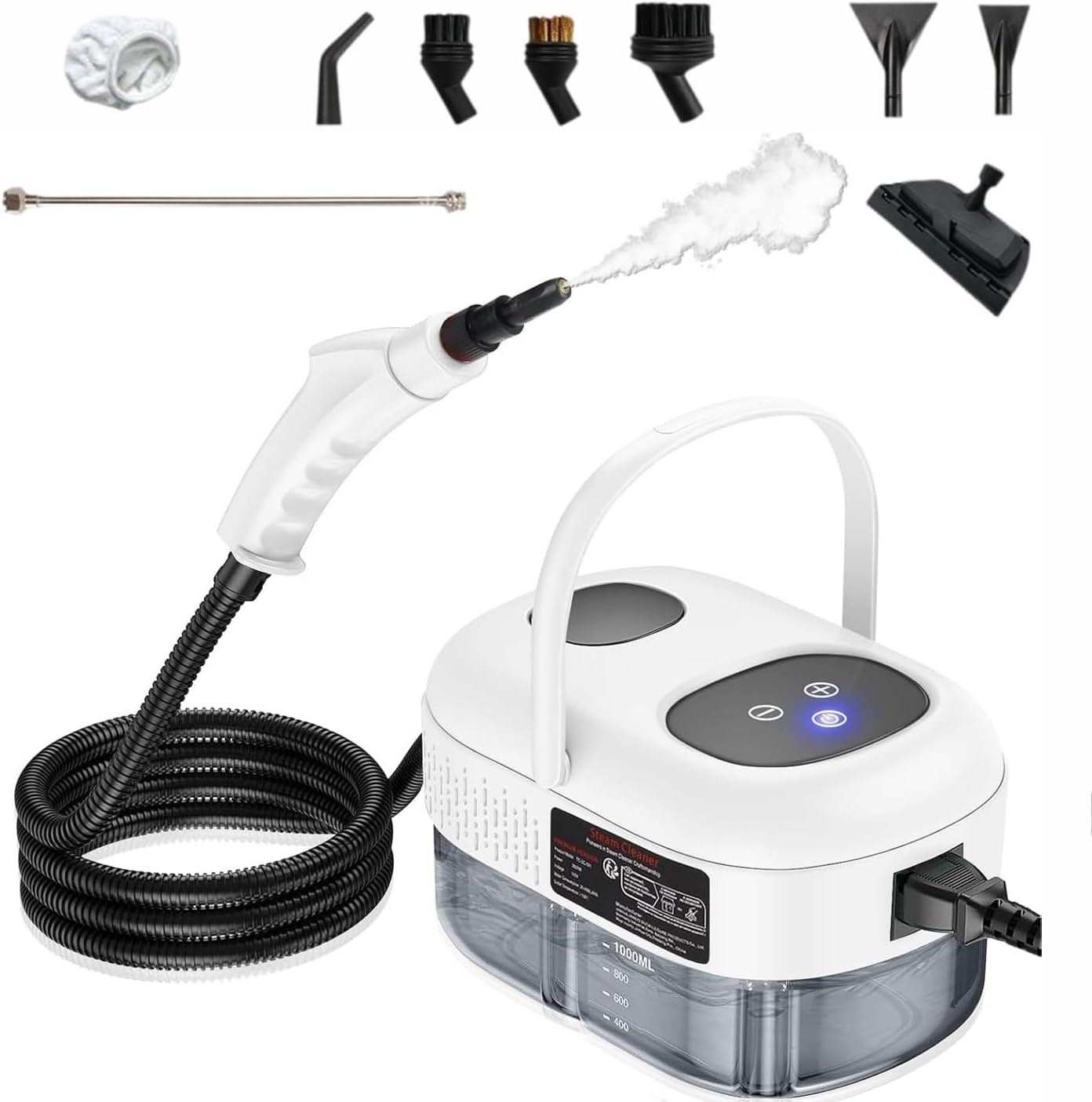 Handheld Steam Cleaner with a 5-Second Heating Time, Producing 105°C High-temperature Steam, 6 Adjustable Speeds, Suitable for Kitchens, Bathrooms, and Homes