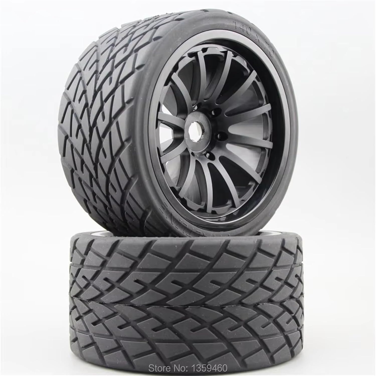 RC Car Parts Compatible with HPI for Traxxas 17mm Metal Hub 26412 4pcs RC 1/8 for Monster Truck On Road Wheels and Tire Set Tyre 12 Spoke