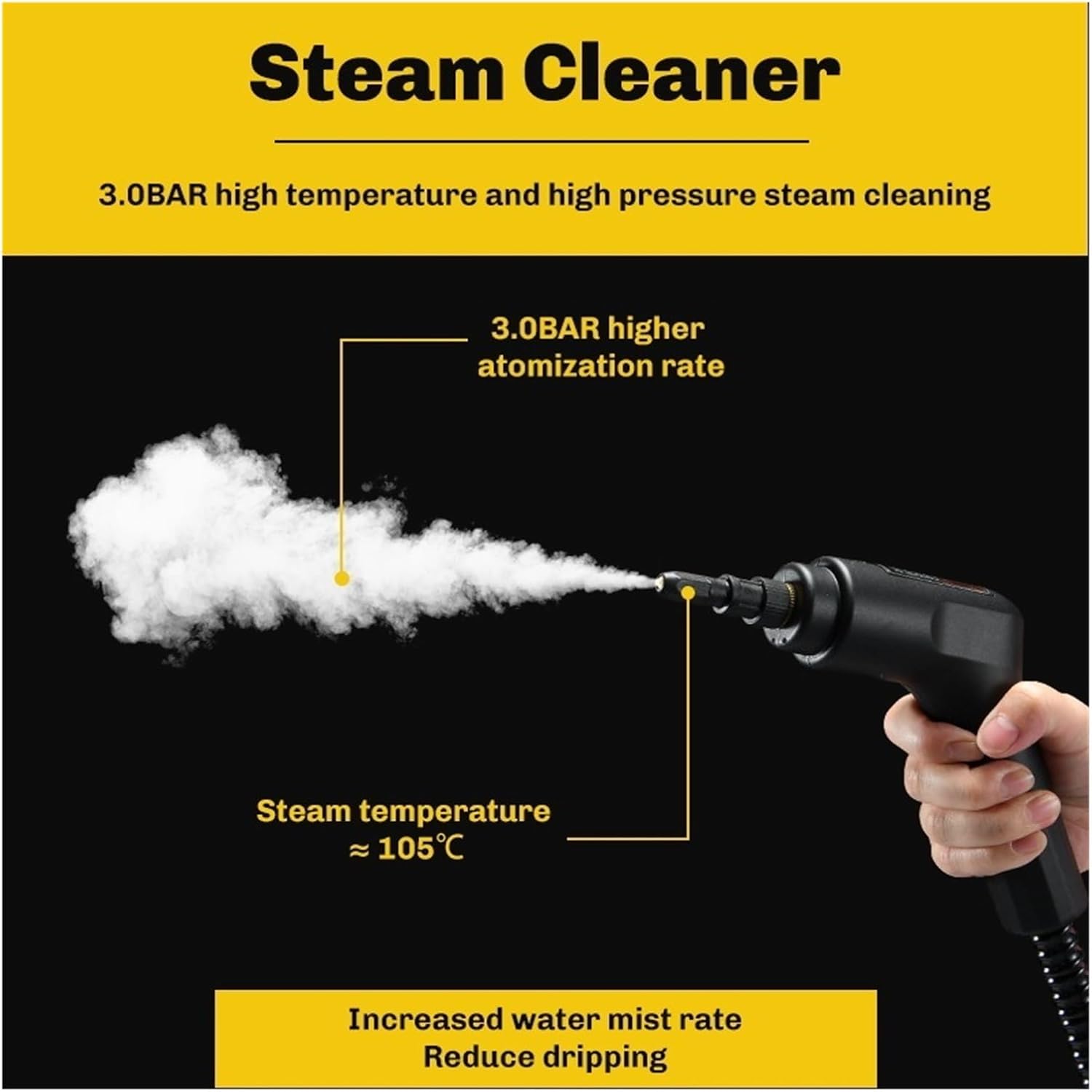 Handheld Multifunctional High-temperature Steam Cleaner Compatible With Car & Home(13,110 V)