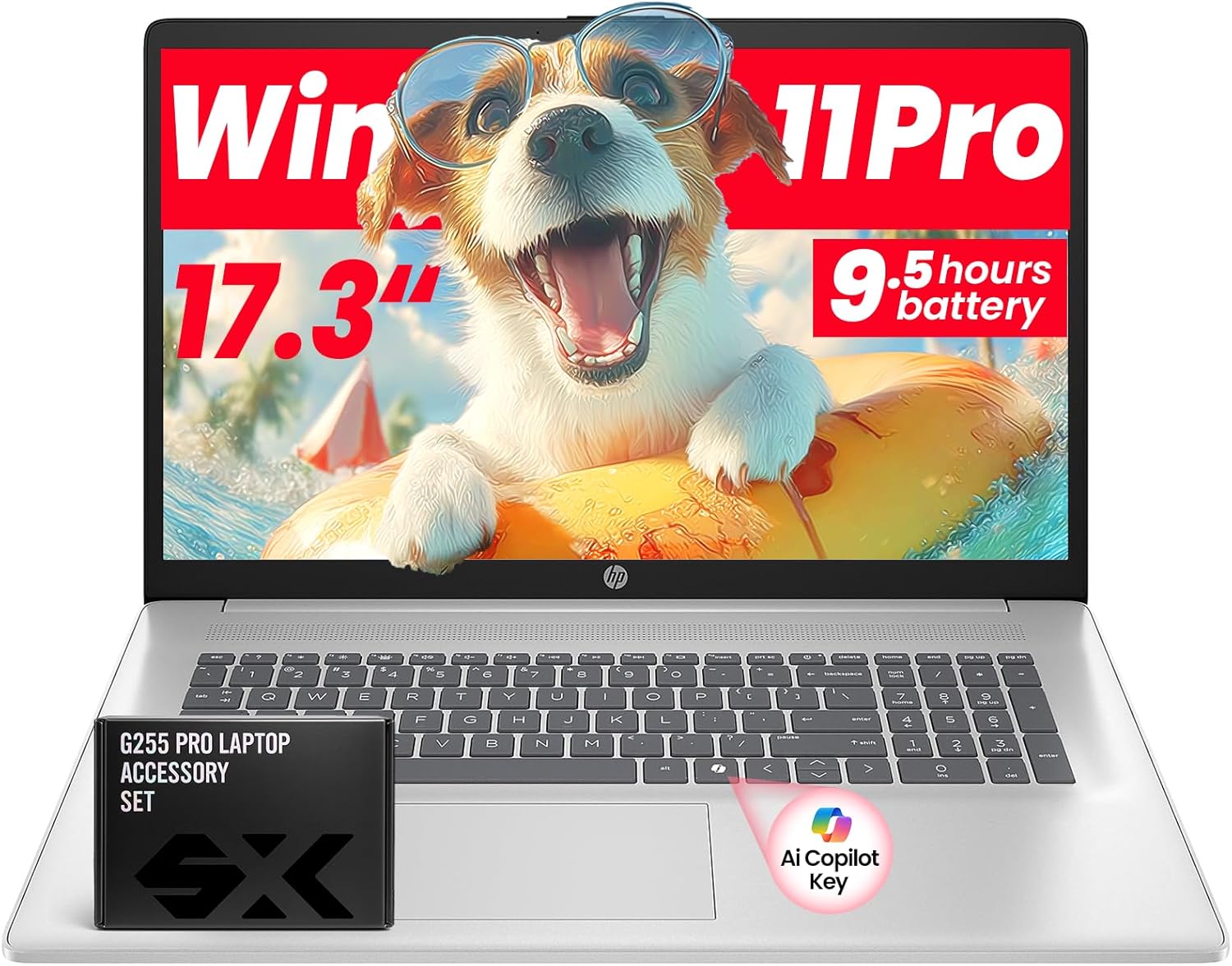 HP Flagship 17 FHD Laptop for Student & Business, Intel Core i3 (8 Cores) | Copilot AI Key | Windows 11 Pro| Long Battery Life | SXK Accessory Kit (32GB RAM | 2TB SSD)