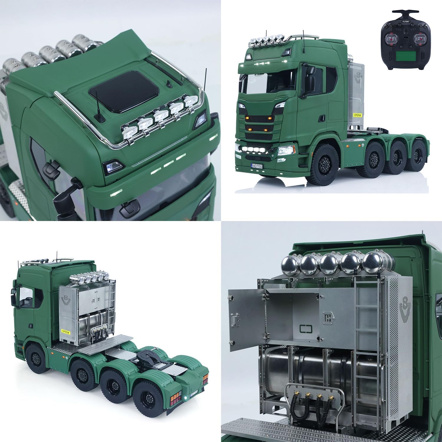 TOUCAN RC HOBBY 1/14 8x8 Metal Chassis Radio Control Tractor Truck 770S RC Lorry Car Model Differential Locks Lights Sounds Flysky ST8 Radioc for Ages 14+