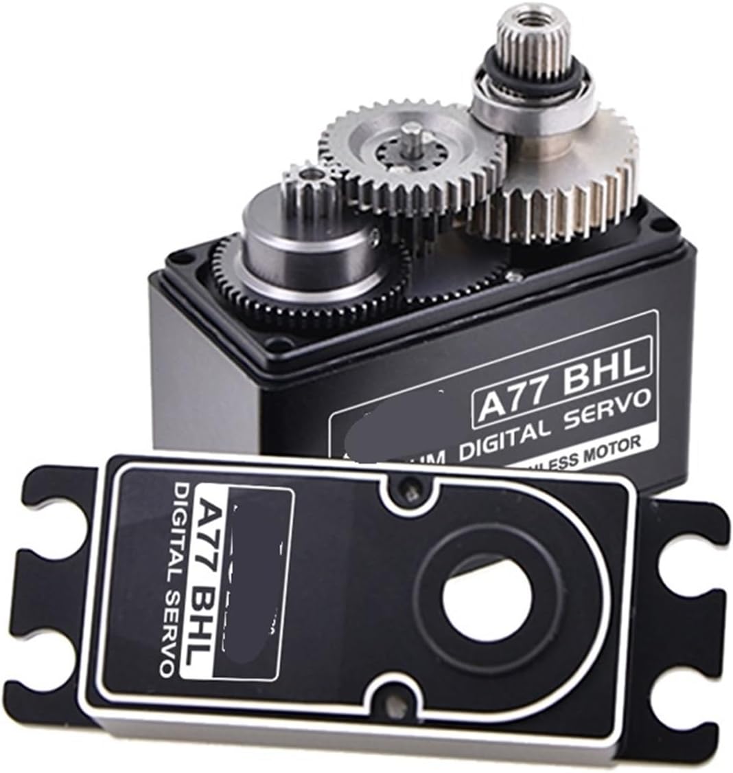 24KG Digital Servo A77BHL Steel Gear 8.4V High Voltage Brushless Servo Motor Suitable for 1/10(A77BHL 24KG x2pcs)