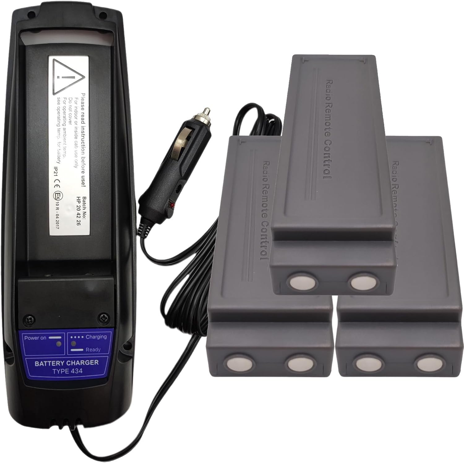 (1 Pack) 24V Battery Charger Type 434 + (3 Pack) Scanreco 592 Batteries for 7.2V Scanreco EEA4291/434 EEA2512/RC400/590/960 Battery