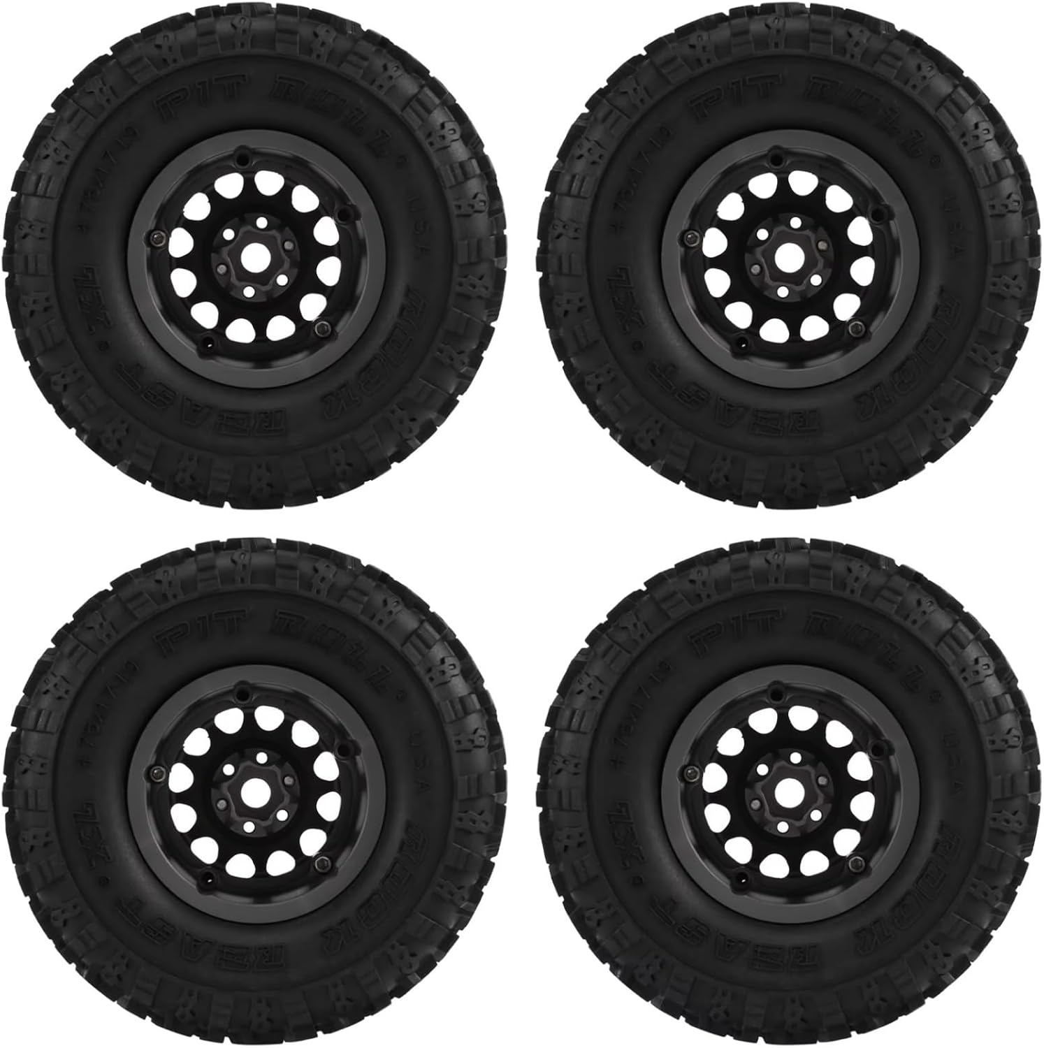 RC Car Parts Compatible with Traxxas for TRX4 for TRX6 for Axial for SCX10 1/10 RC Crawler Car 4PCS Metal 2.2 Beadlock Wheel Rim Tires Set