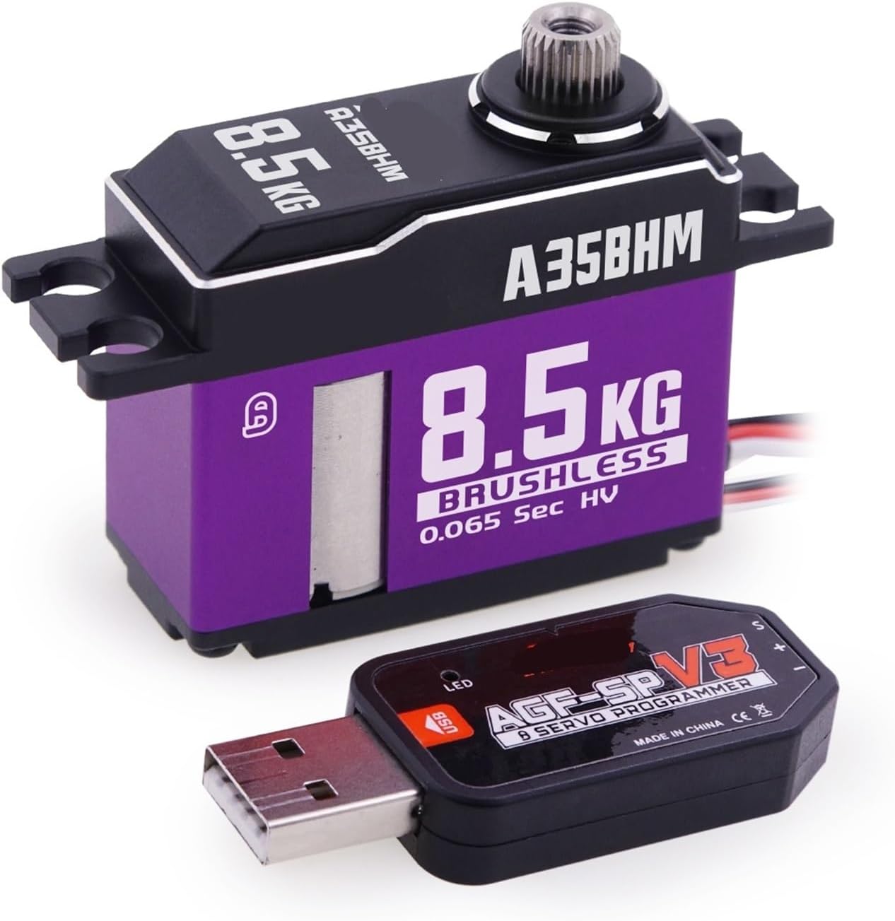A35BHL A35CHM A35BHM 16KG 12.5KG 8.5KG High Torque Speed ​​HV Programmable Brushless Coreless Servo(A35BHM 8.5kg Set1)