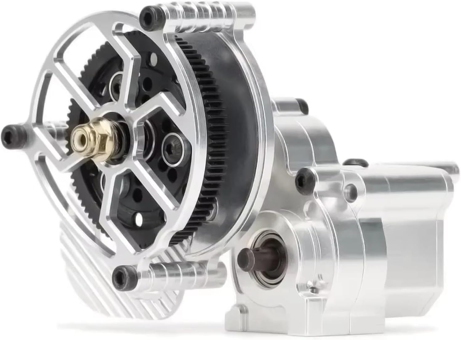 RC Car Center Gearbox for Traxxas for Defender for Bronco K10 F150 for TRX4M 1/18 Meus for Racing Complete Transmission Gearbox RC Crawler Car Upgrades Parts(Silver)