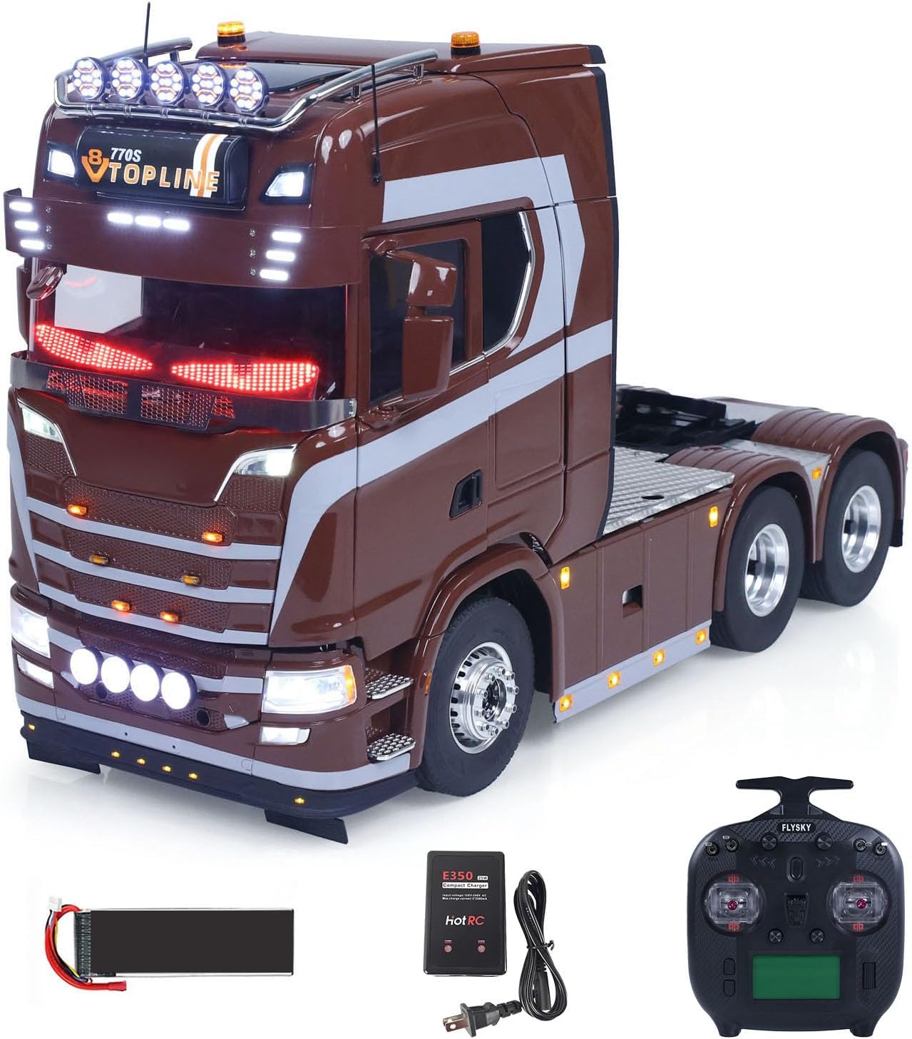 TOUCAN RC HOBBY 1/14 Remote Control Tractor Truck Modified 770S 3Speed 6x2 Metal Chassis Axle Lock RC Lorry Vehicle Flysky ST8 Radio RTR Model