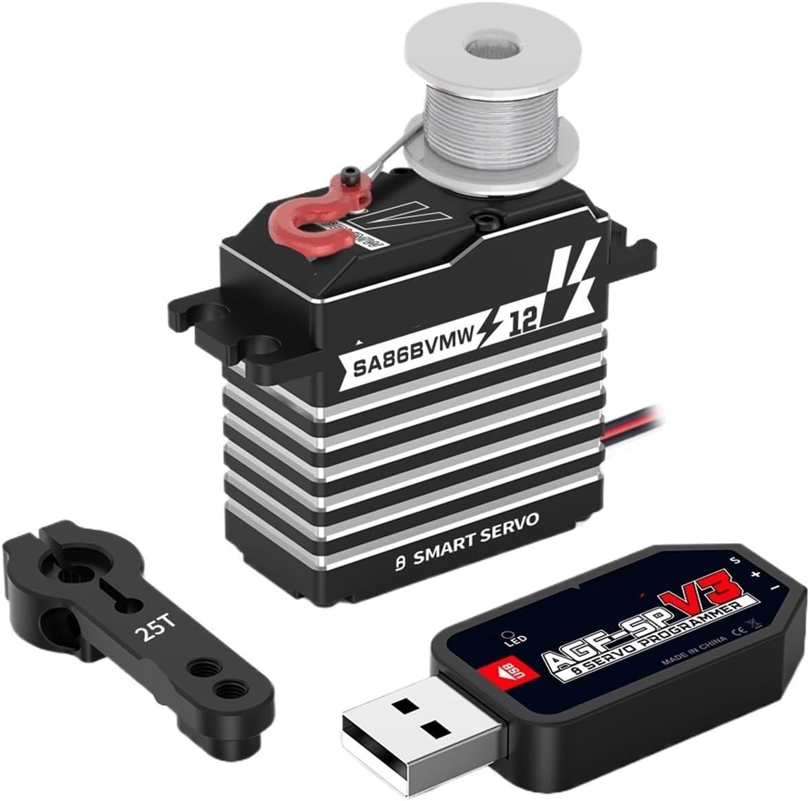 SA86BV 12V 3S 60KG High Torque Programmable Steel Gear Smart Motor Servo Suitable for 1/8 1/10(Standard Mode Set 2)