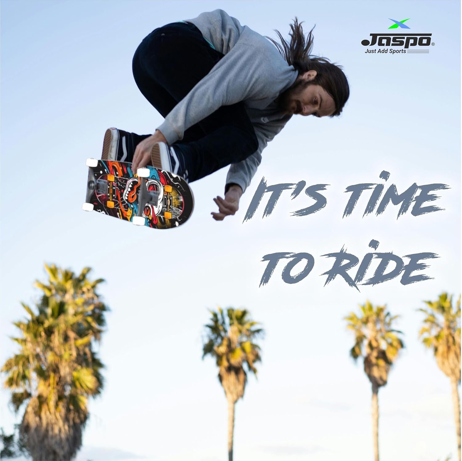 Jaspo Street King Skateboard for Adults & Kids - 7-Layer Canadian Maple Wood Deck, 31