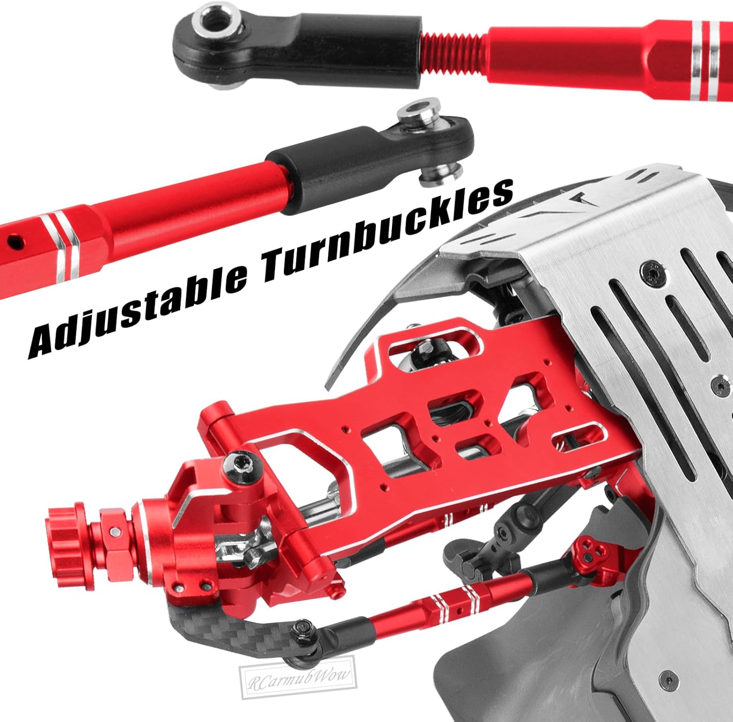 Upgrades Part for 1/10 Kraton/Outcast 4x4 4S V2 BLX,RC Shock Absorber,Driveshafts,A-Arm,Turnbuckles,Caster Blocks Set,Steering,Front Rear Gearbox,Wheelie Bar,Wing Mout,25T Servo,Red