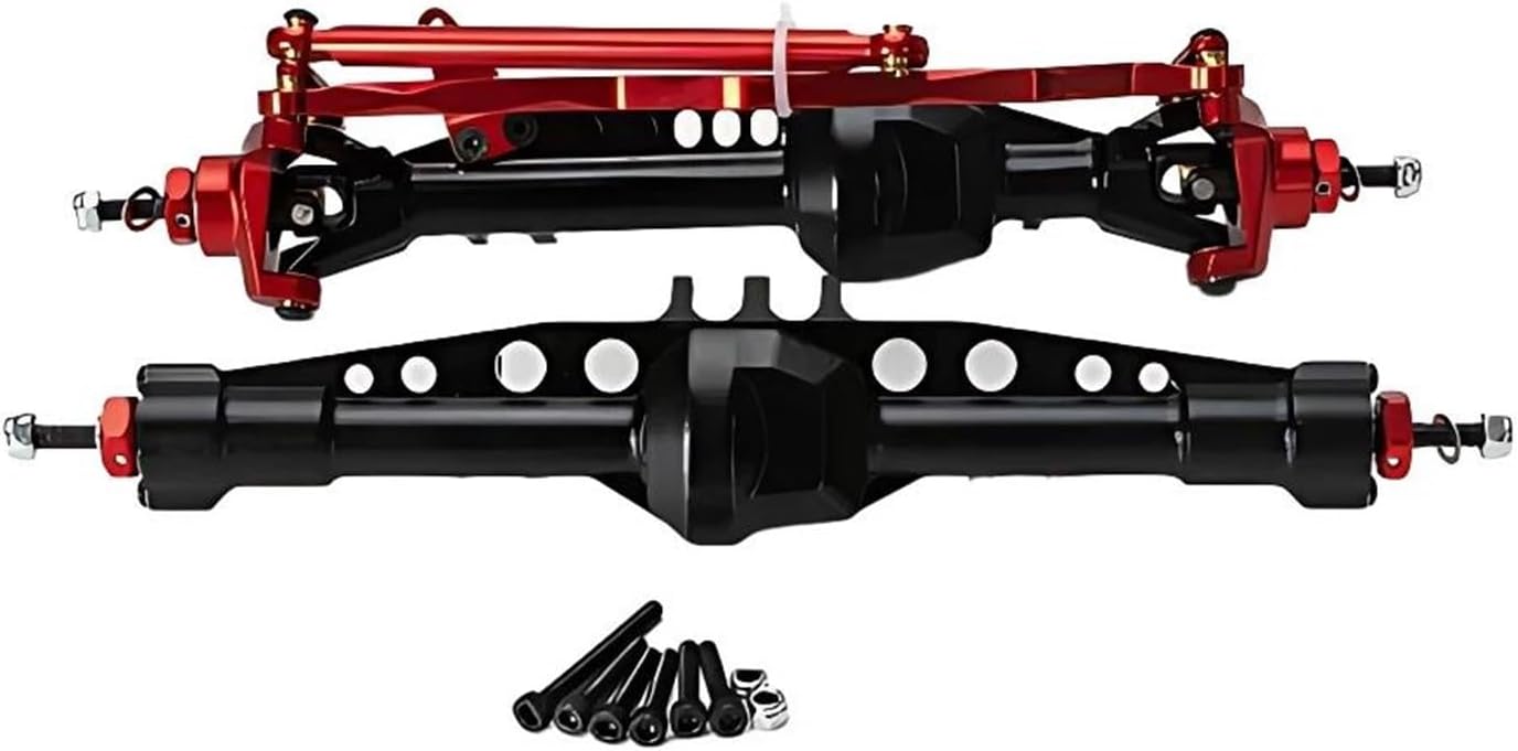 RC Vehicle Axles Compatible with Axial for SCX10 Aluminum Alloy Front Rear Straight Axles Set for 1/10 RC Crawler Toys Crawler Car Upgrade Parts(Color:1,Size:1Set)