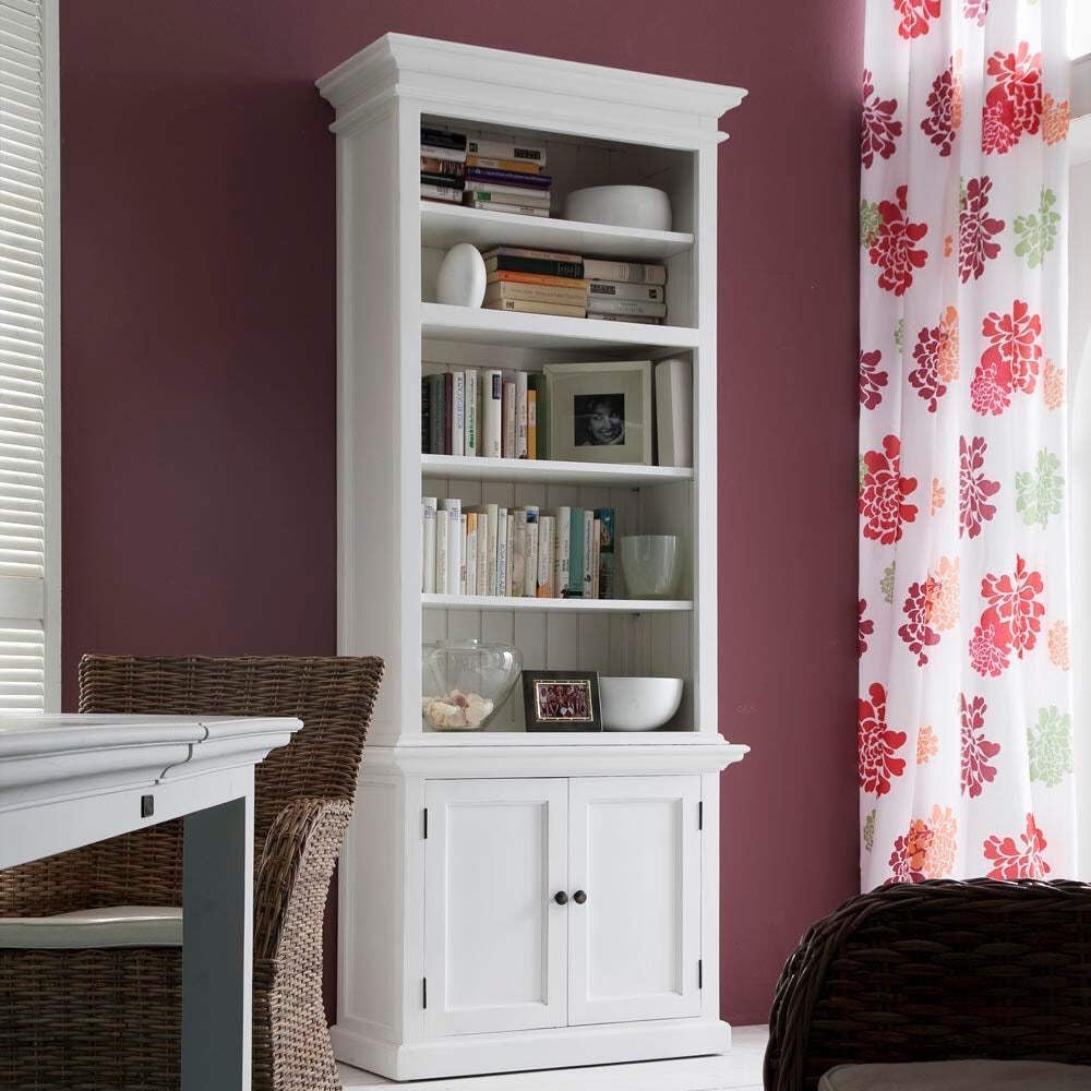 NovaSolo Halifax Slim Hutch Bookcase - White