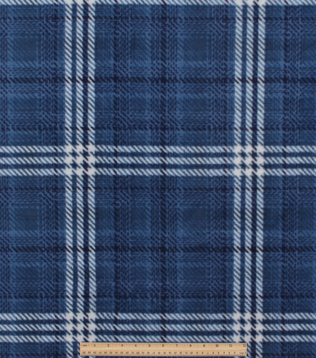 Blue Sweater Plaid Anti Pill Fleece Fabric