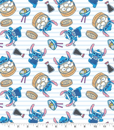 Lilo & Stitch Food Toss Disney Cotton Fabric