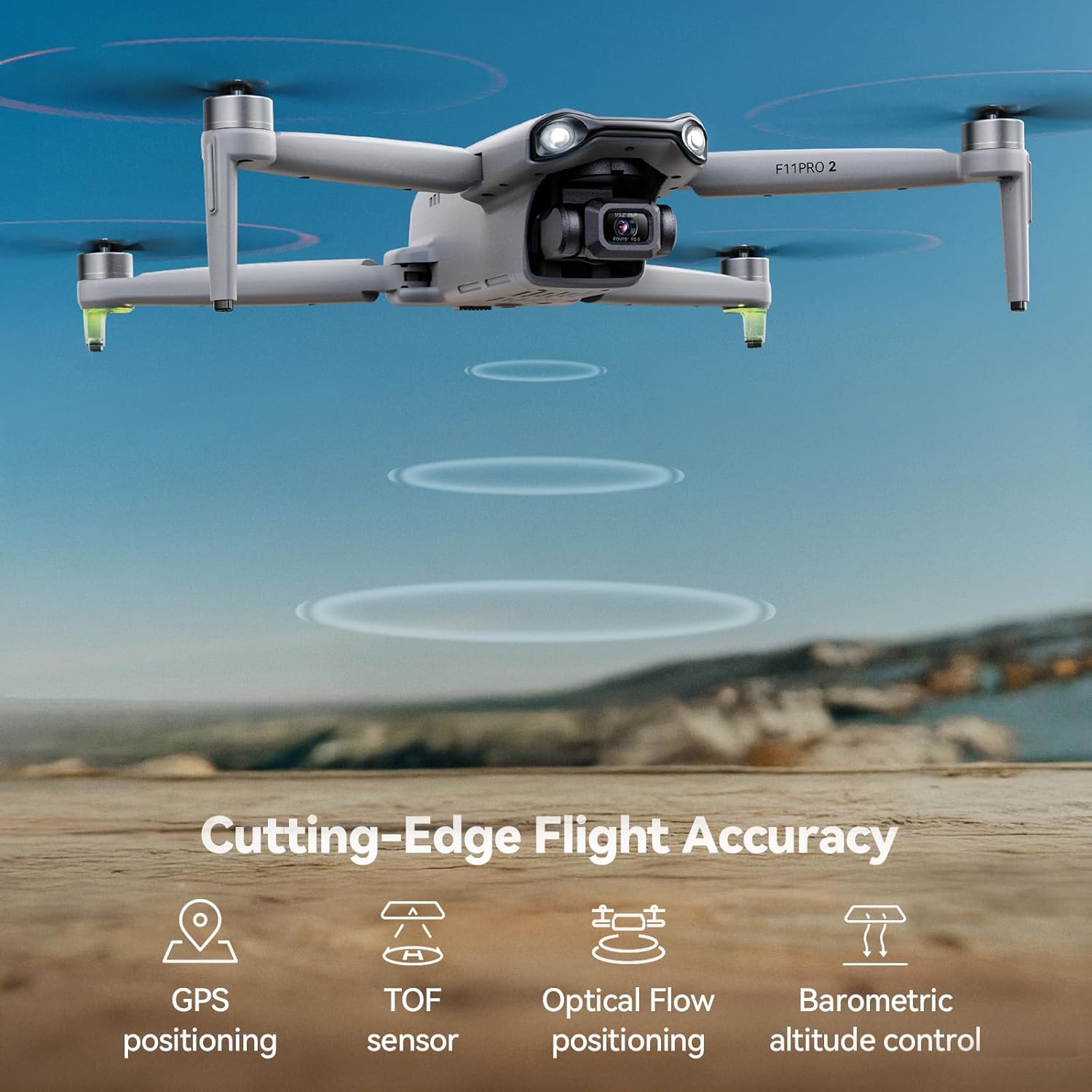 Ruko F11PRO 2 Drone with Camera for Adults, 6K Camera Drone, 3-Axis Gimbal, 2 Batteries for 70-Min Flight Time, Long-Range Transmission, Auto Return & Beginner Mode