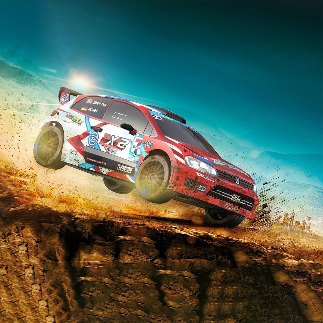 ZD Racing RX12 RC Drifting Car 1/12 4WD Brushless 70KM/H High Speed Sports Cars Vehicle Toy Gift (Red)