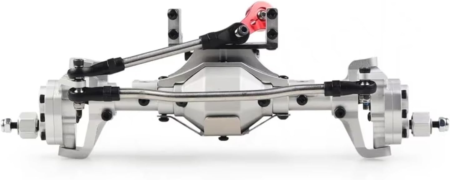 RC Car Upgrade Parts for Axial for SCX10 III 90046 90047 1/10 RC Crawler Upgrade Accessories Metal Front Rear Portal Axle Modification(Silver)