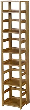 Niche Flip Flop Square Folding Bookcase, 67-inch, Medium Oak