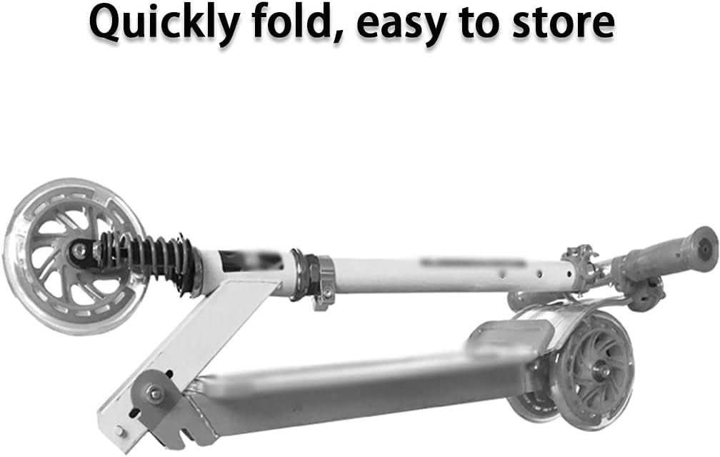 Scooters Adjustable Teenager Scooter Girls Outdoor Sport Scooters, Scooter with Flashing PU Wheels, Park Fitness Kick Scooter (Color : Blue, Size : 70 * 31 * 68-89cm)