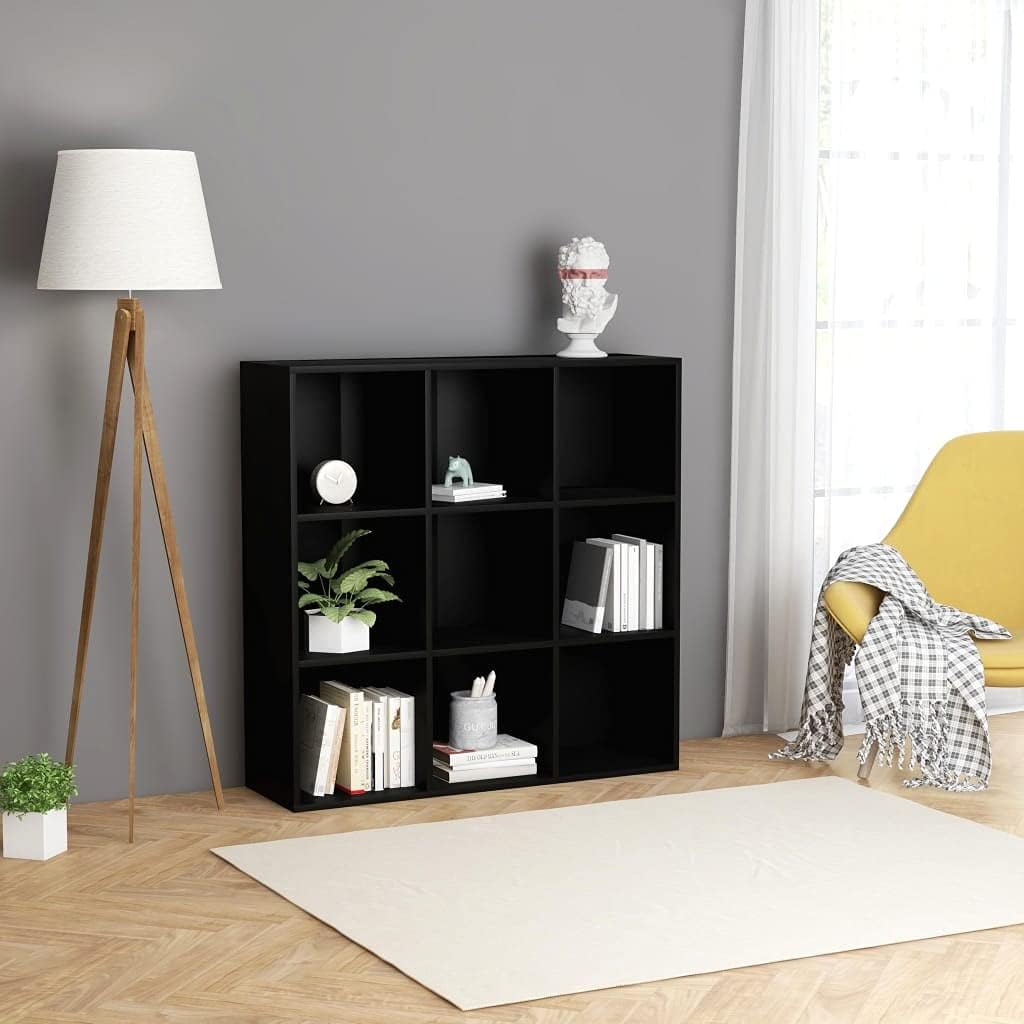 QZZCED Simple Design,Large Open Bookcases,Ample Storage Display Bookshelf for Home Office,Book Cabinet Black 38.6