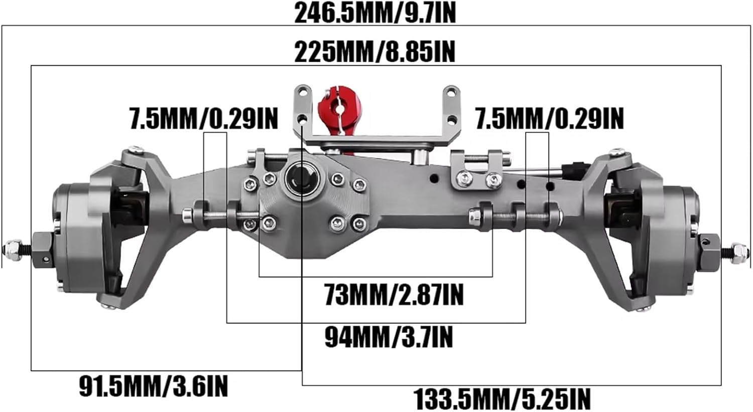 RC Car Parts Compatible with Axial for Capra 1.9 for UTB AXI03004 F9 for Wraith 90018 RR10 1/10 RC Crawler Upgrade Part Metal Front and Rear Portal Axle(Gray,Front and Rear)