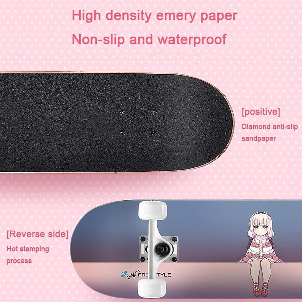 Four-Wheel Skateboard 31-inch Skateboard Standard Maple Skateboard Boys and Girls Brush Street Dance Board Suitable for Adults and Teenagers