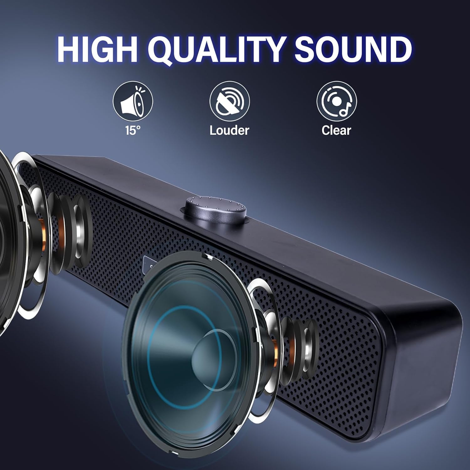 Computer Speakers, Suitable for Desktop Computers, laptops, and Tablets, USB-Powered, Wired mini Speakers with Volume Control, Equipped with 3.5 mm Audio Jack for Stereo Sound Effects.