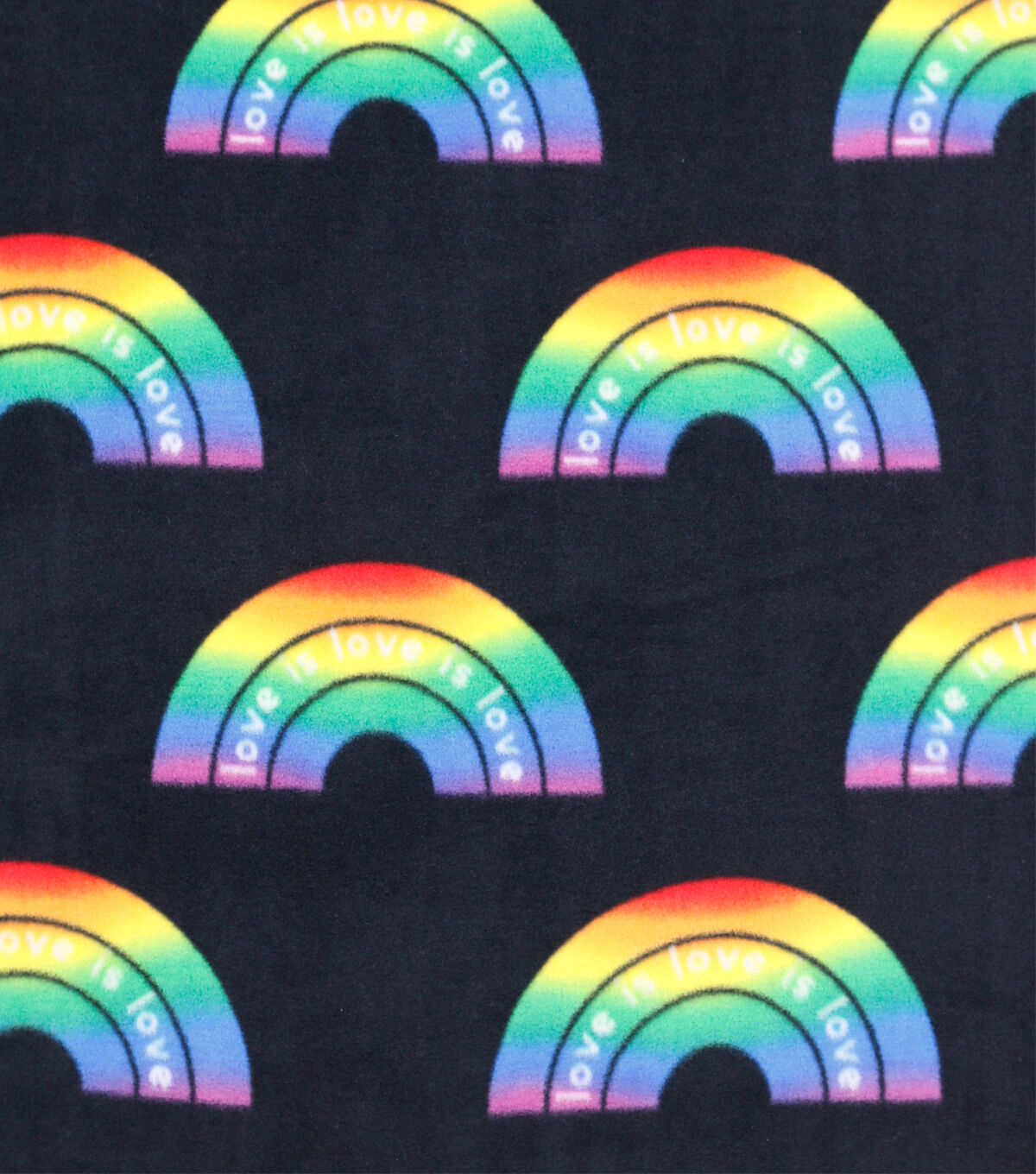 Pride Rainbow Words Anti Pill Fleece Fabric