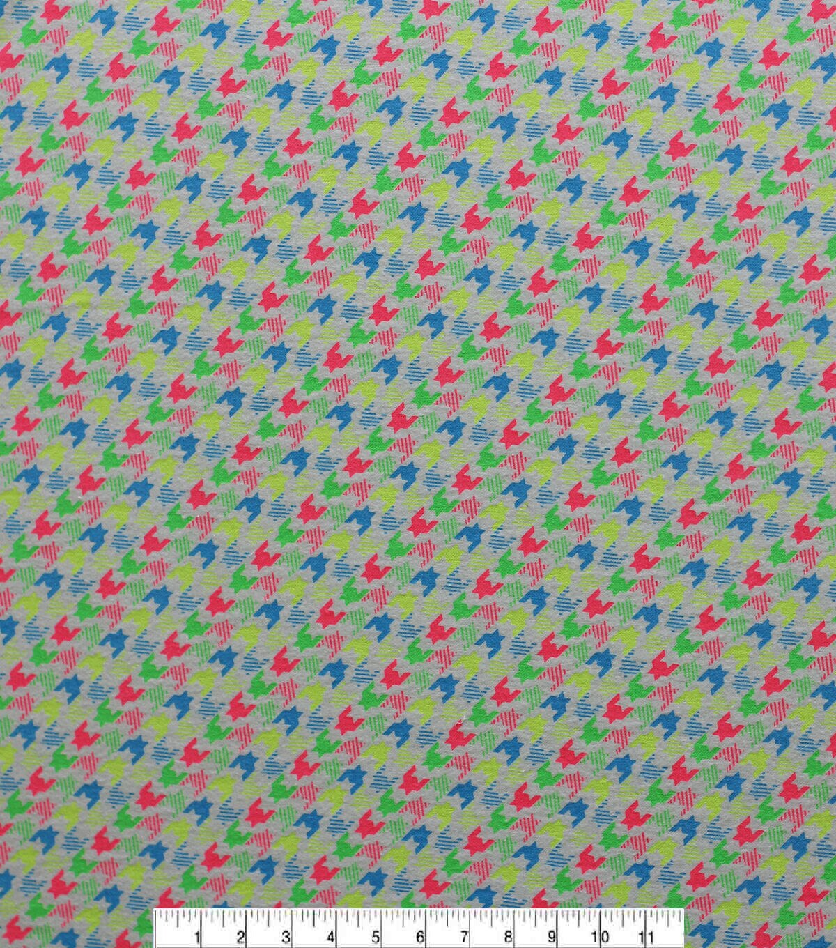Multicolor Neon Diagonal Houndstooth Super Snuggle Flannel Fabric